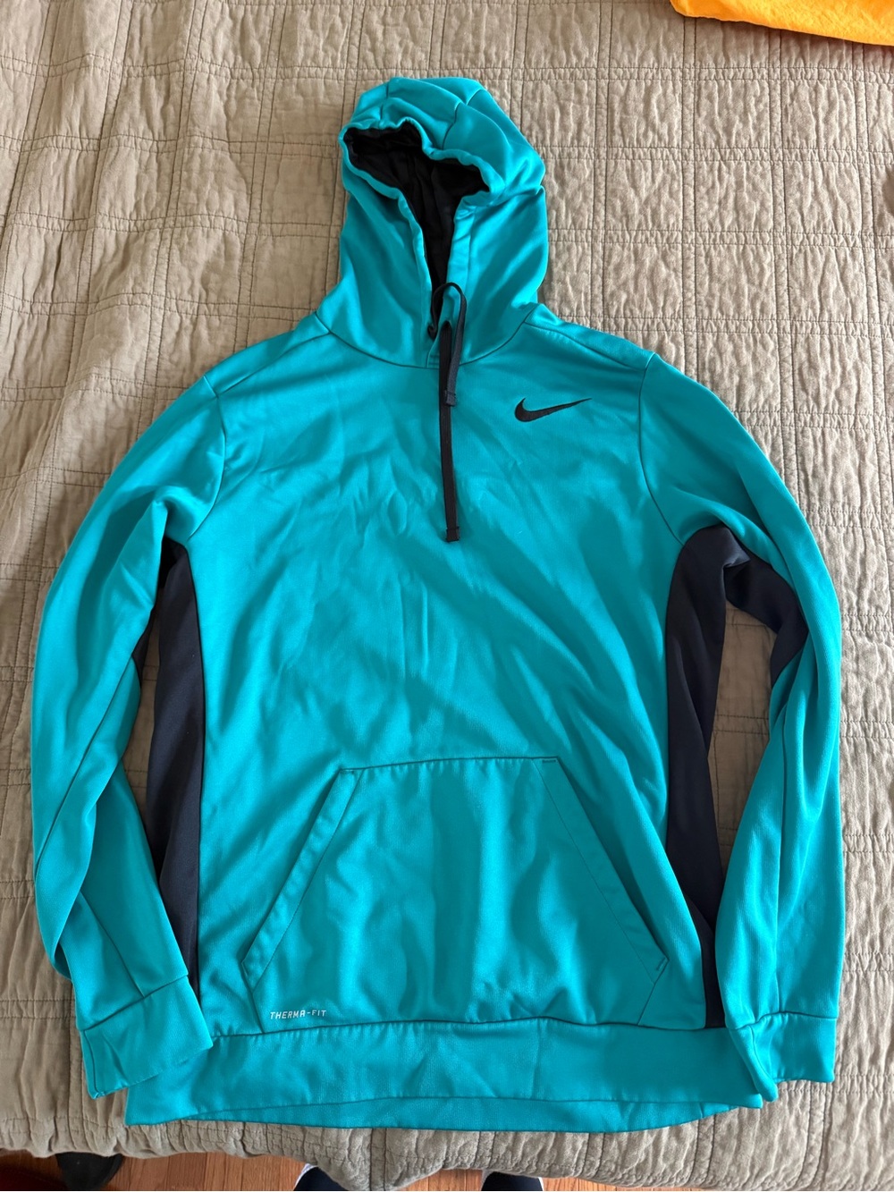 Nike Teal Hooded Therma-FIT Half-Zip Sweater with Black Accents